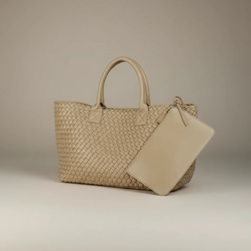 Sac tressé femme simili cuir shopping - Vue 9 - sac tressé
