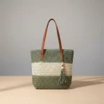 Sac tressé grand format style estival - Vue 1 - sac tressé