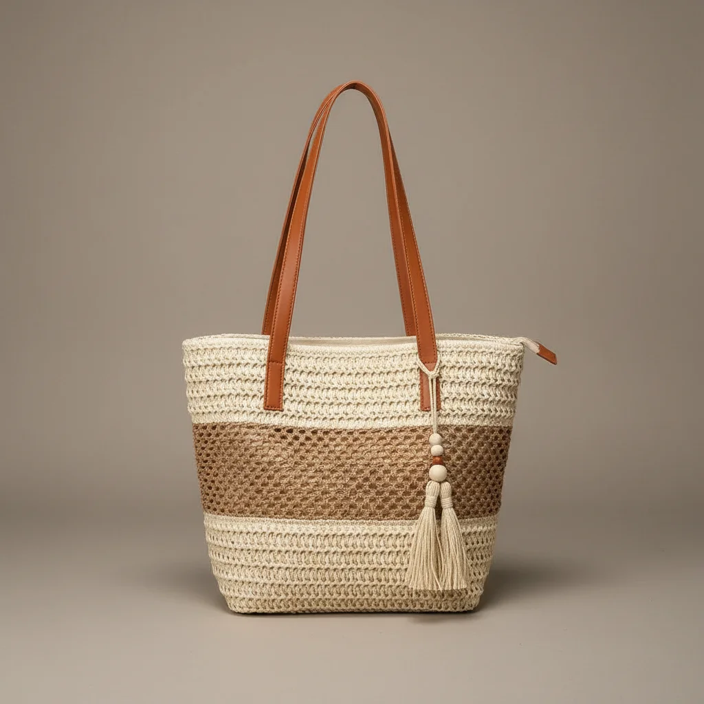 Sac tressé grand format style estival - Vue 11 - sac tressé