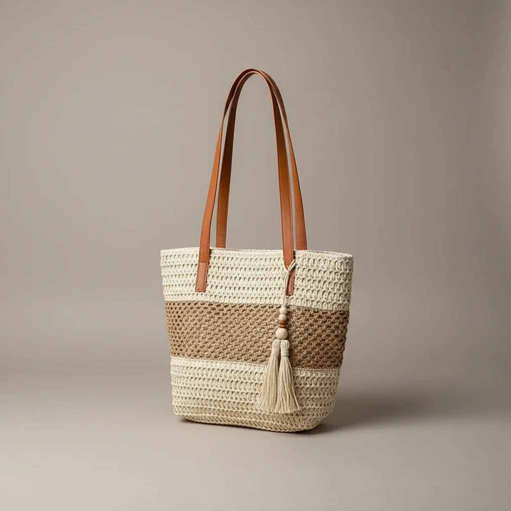 Sac tressé grand format style estival - Vue 13 - sac tressé