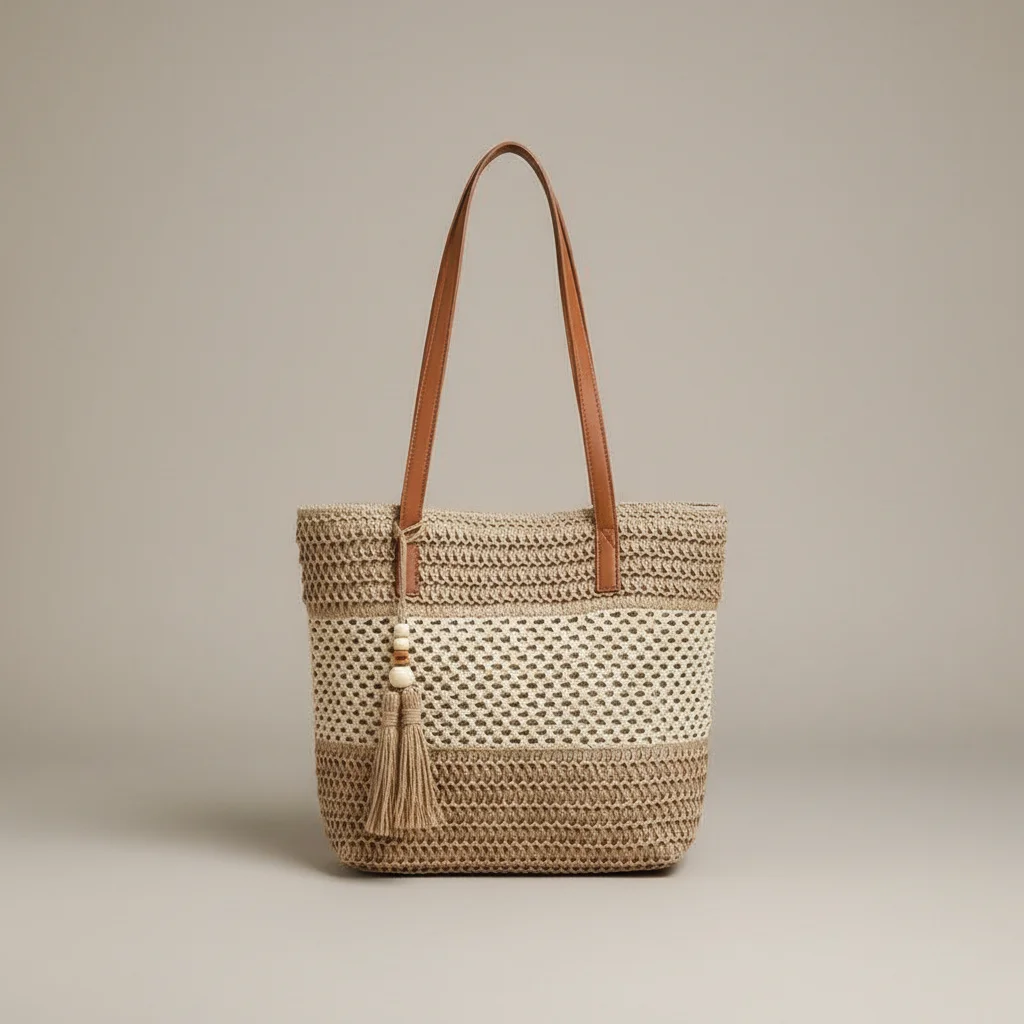 Sac tressé grand format style estival - Vue 14 - sac tressé