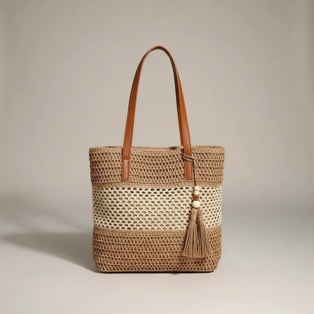 Sac tressé grand format style estival - Vue 17 - sac tressé