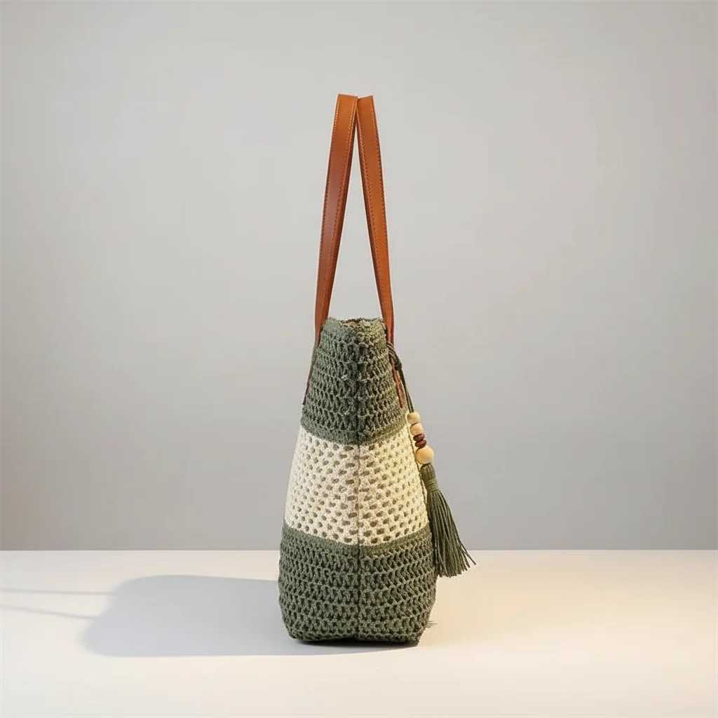 Sac tressé grand format style estival - Vue 2 - sac tressé
