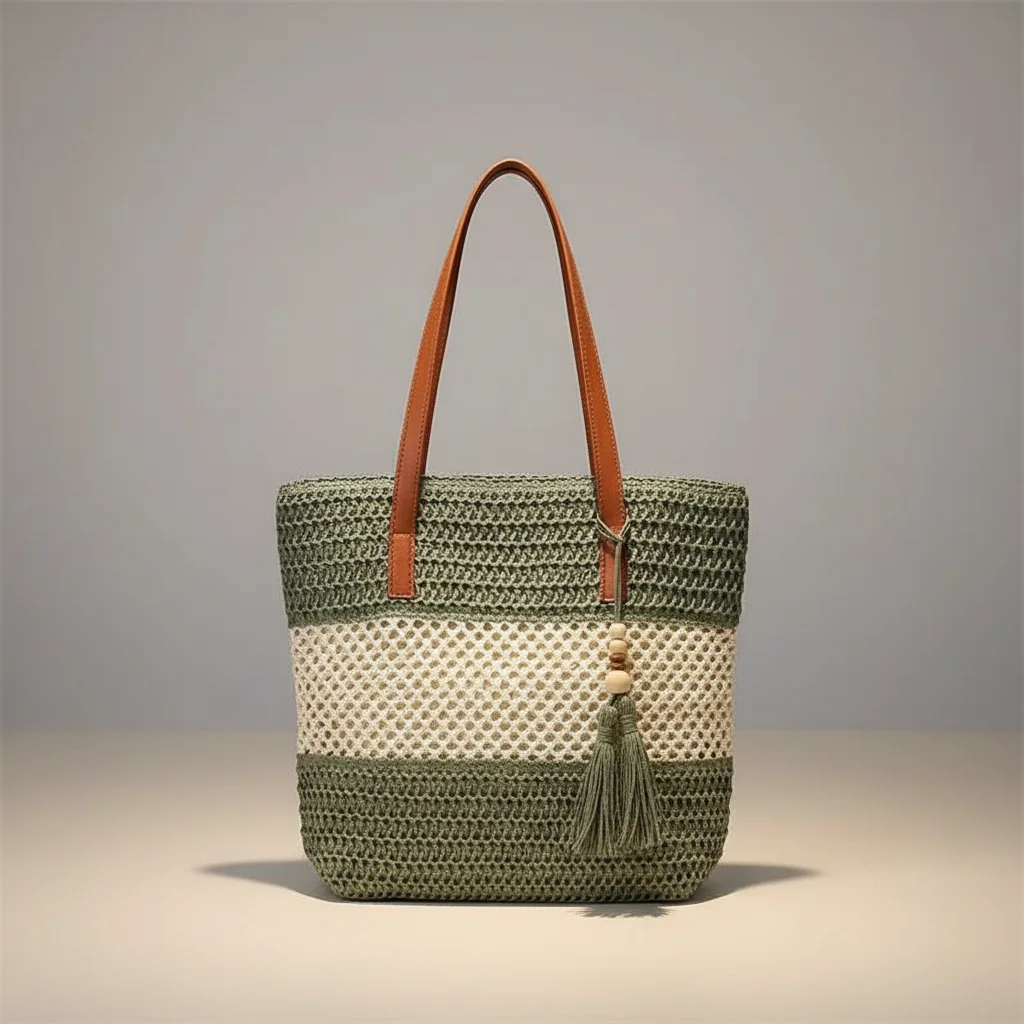 Sac tressé grand format style estival - Vue 4 - sac tressé