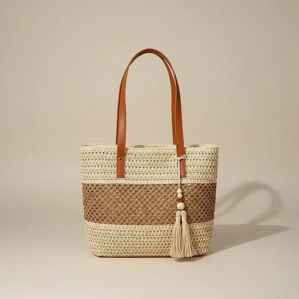 Sac tressé grand format style estival - Vue 6 - sac tressé