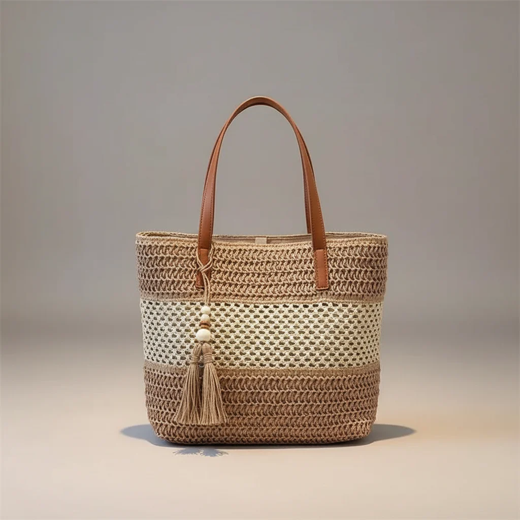 Sac tressé grand format style estival - Vue 7 - sac tressé