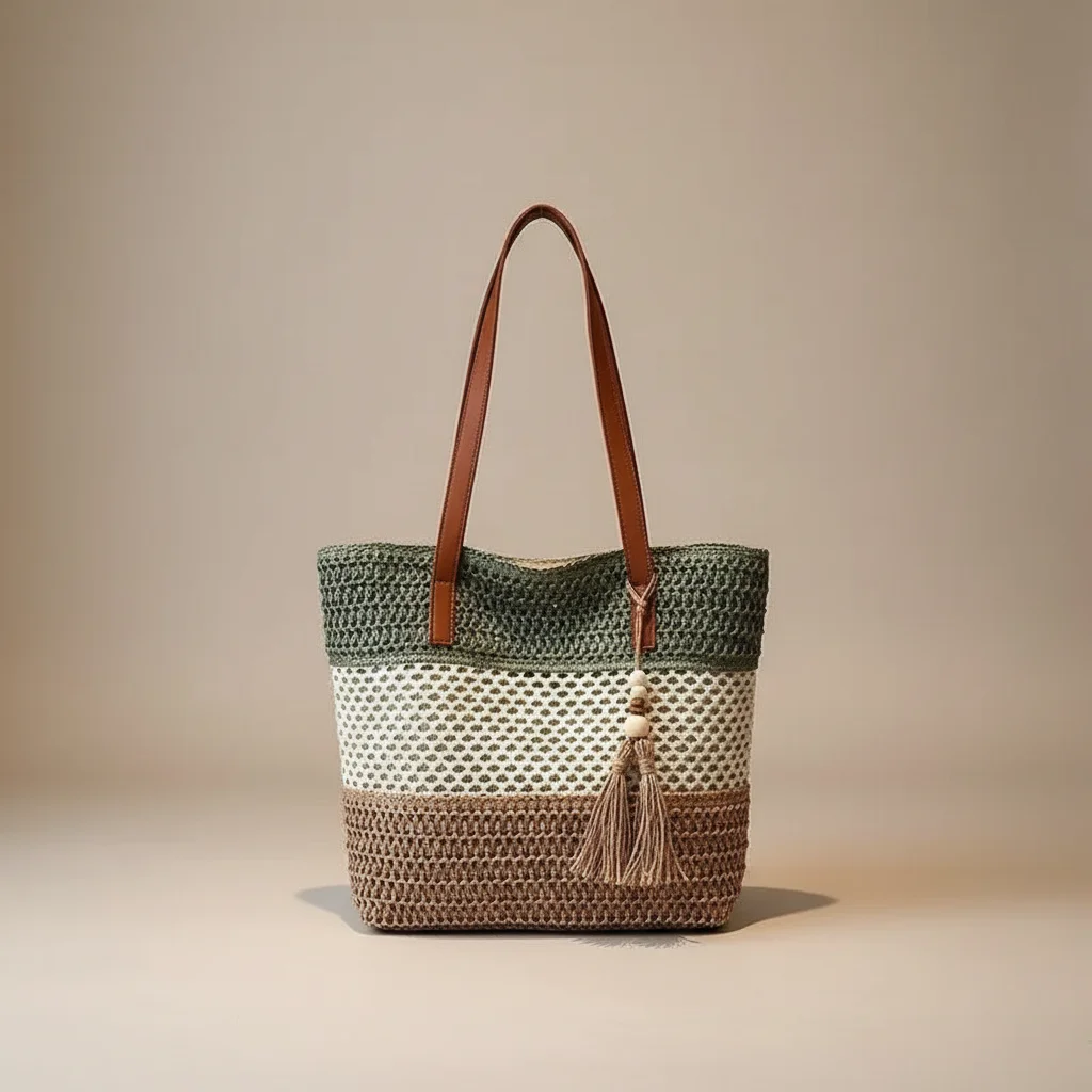 Sac tressé grand format style estival - Vue 8 - sac tressé