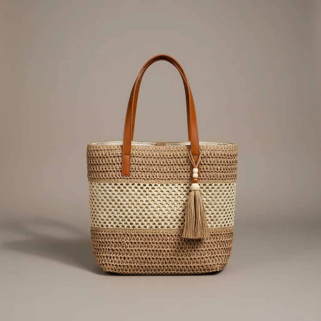Sac tressé grand format style estival - Vue 9 - sac tressé