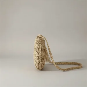 Sac tressé paille demi-lune bandoulière - Vue 2 - sac tressé