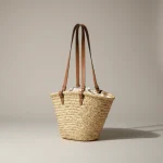 Sac tressé paille femme anses cuir - Vue 1 - sac tressé