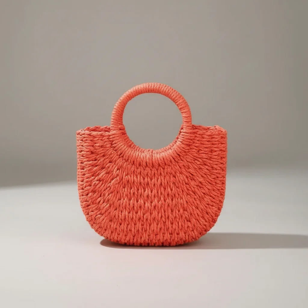sac tressé paille femme demi-lune - Vue 14 - sac tressé