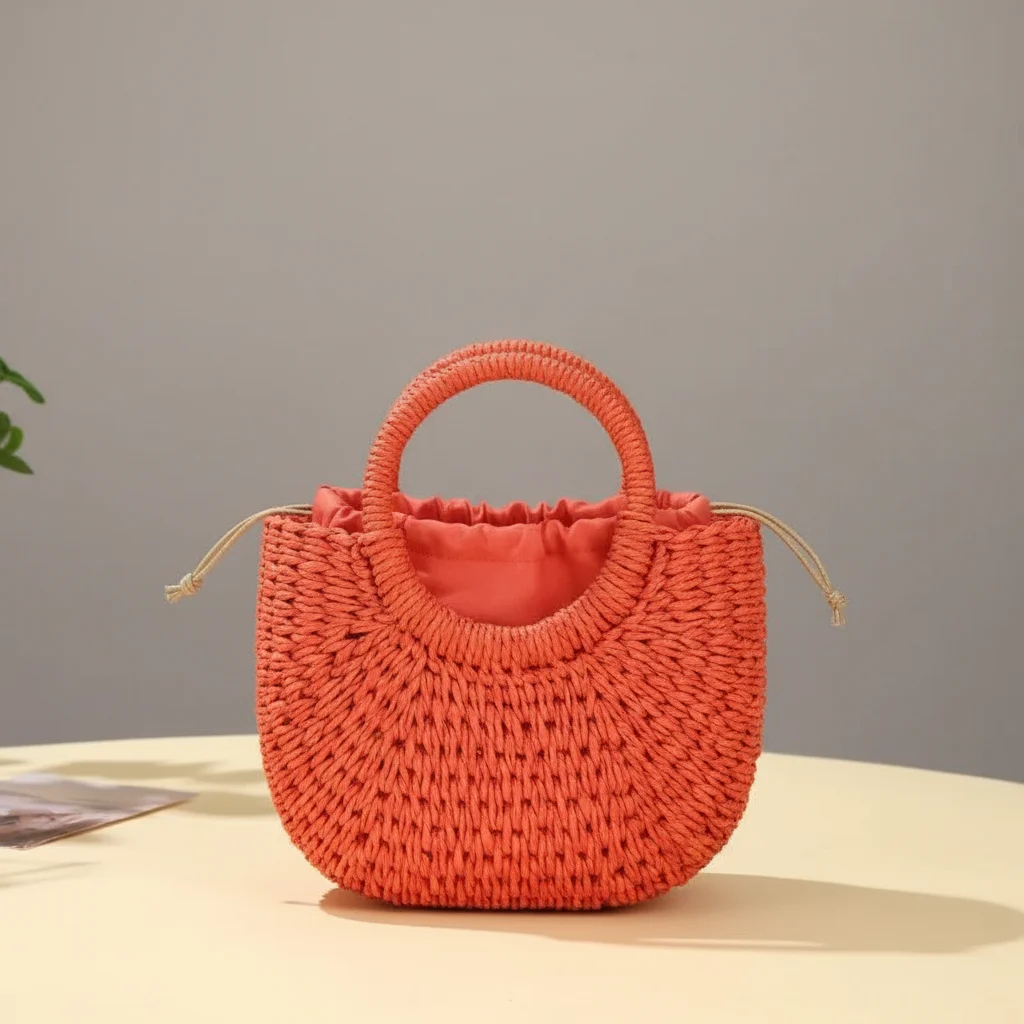 sac tressé paille femme demi-lune - Vue 15 - sac tressé