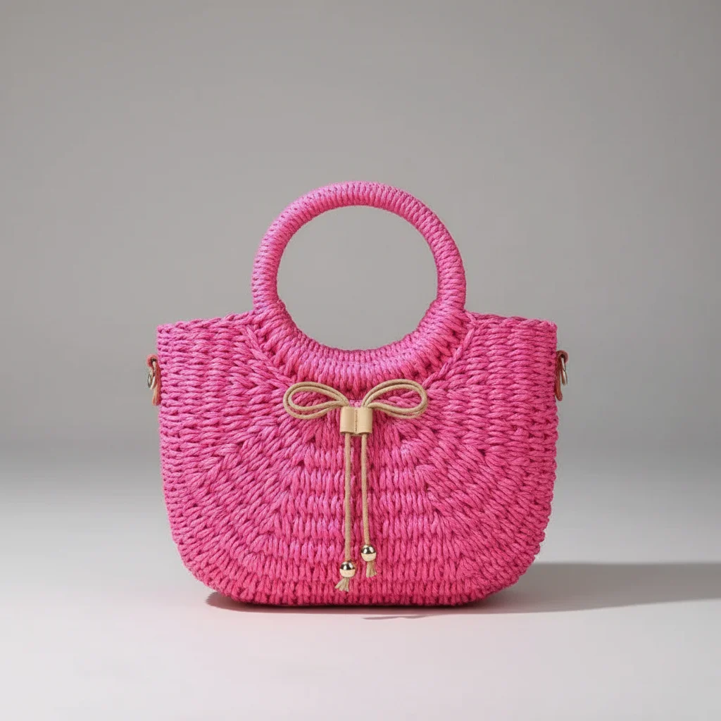 sac tressé paille femme demi-lune - Vue 21 - sac tressé