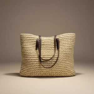 Sac tressé paille femme grande capacité plage - Vue 1 - sac tressé
