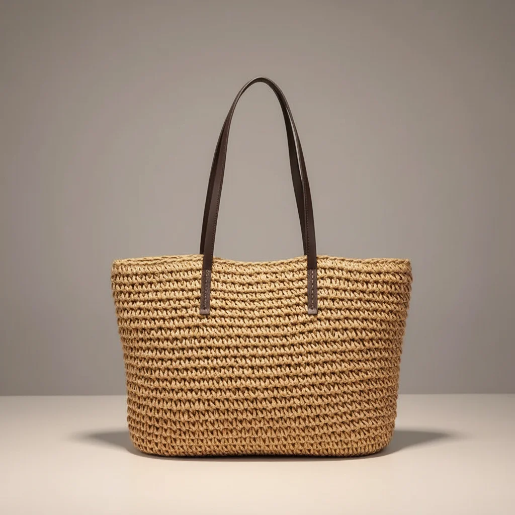 Sac tressé paille femme grande capacité plage - Vue 6 - sac tressé