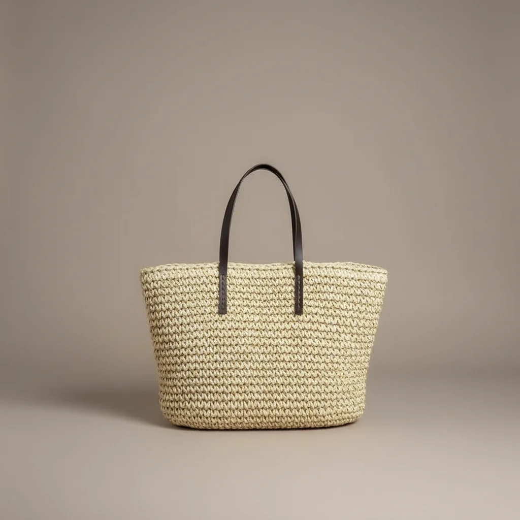 Sac tressé paille femme grande capacité plage - Vue 8 - sac tressé