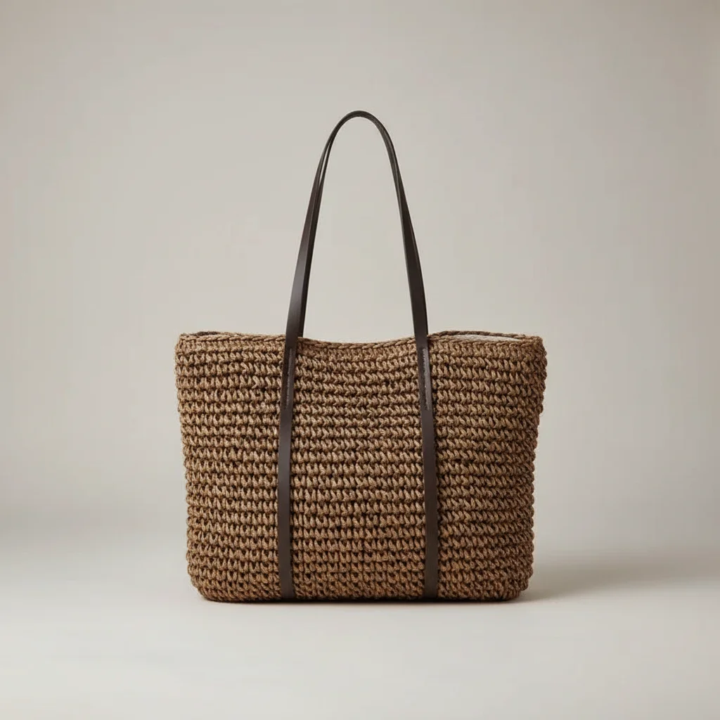 Sac tressé paille femme grande capacité plage - Vue 9 - sac tressé