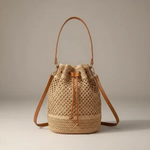 Sac tressé paille femme style bohème - Vue 1 - sac tressé
