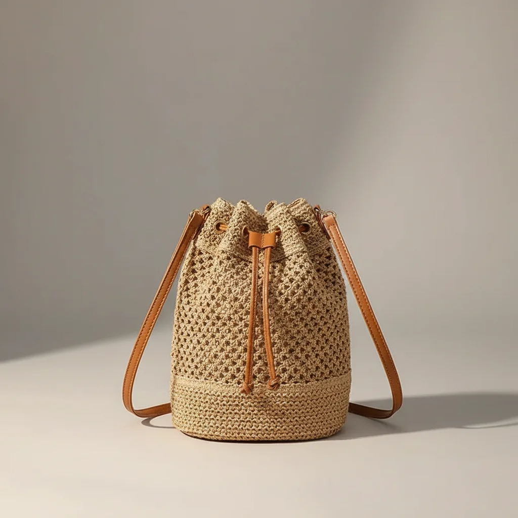 Sac tressé paille femme style bohème - Vue 10 - sac tressé