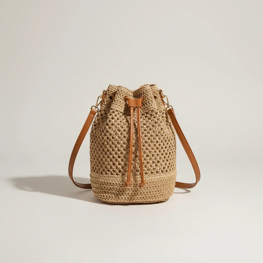 Sac tressé paille femme style bohème - Vue 12 - sac tressé