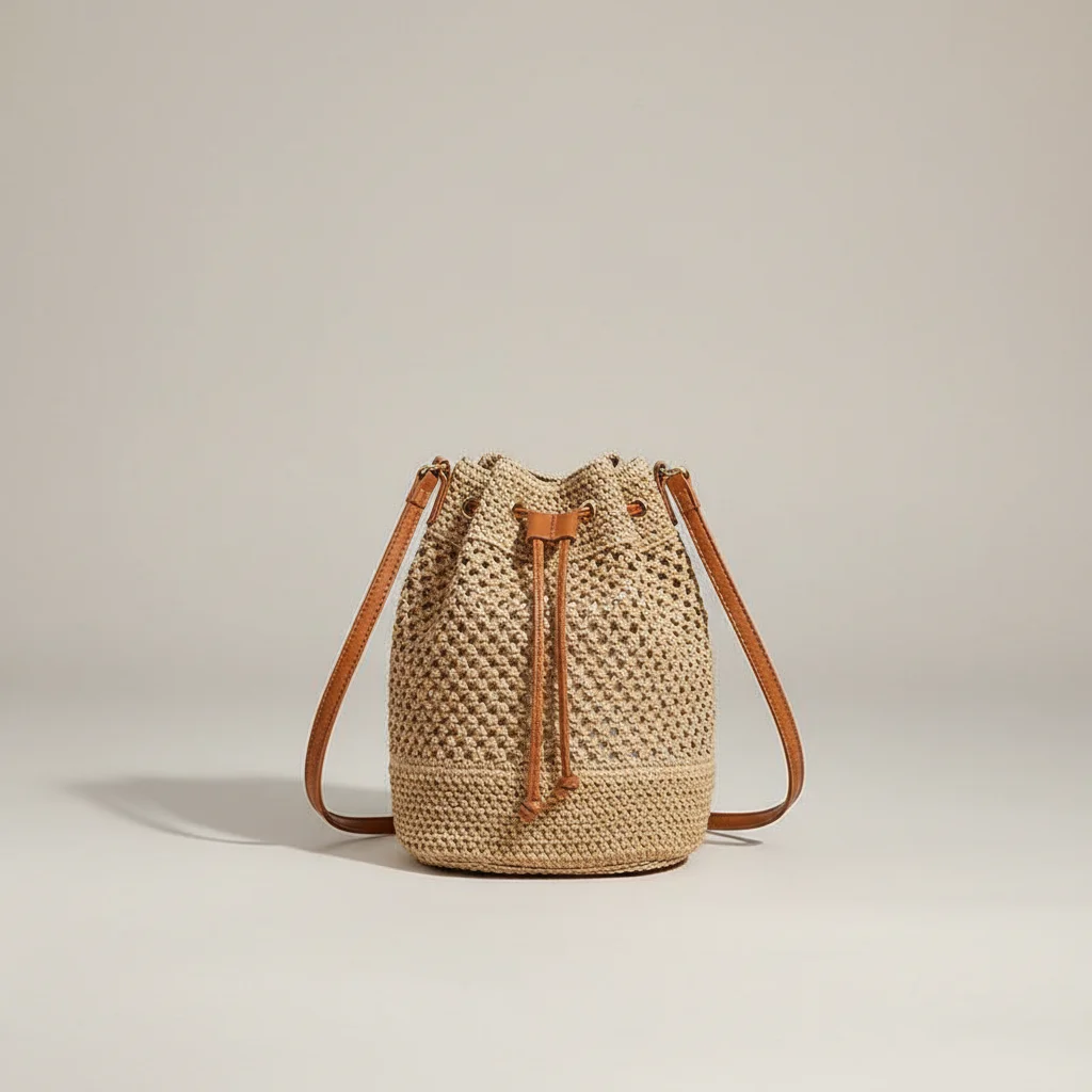 Sac tressé paille femme style bohème - Vue 13 - sac tressé