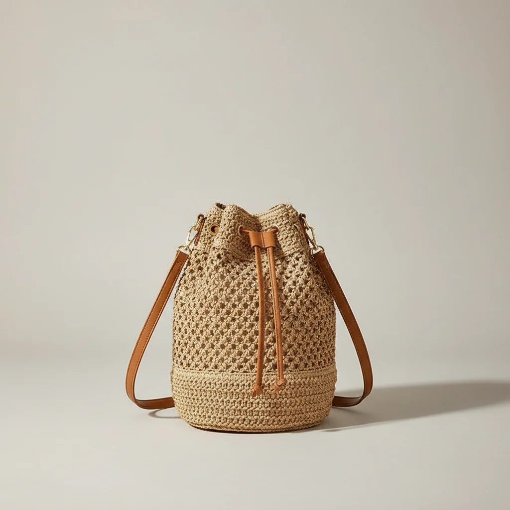 Sac tressé paille femme style bohème - Vue 14 - sac tressé