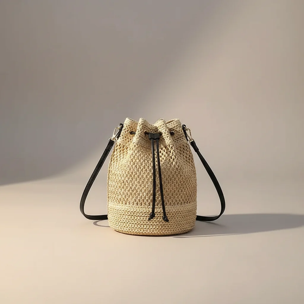 Sac tressé paille femme style bohème - Vue 18 - sac tressé