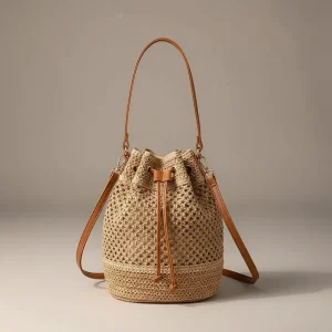 Sac tressé paille femme style bohème - Vue 2 - sac tressé