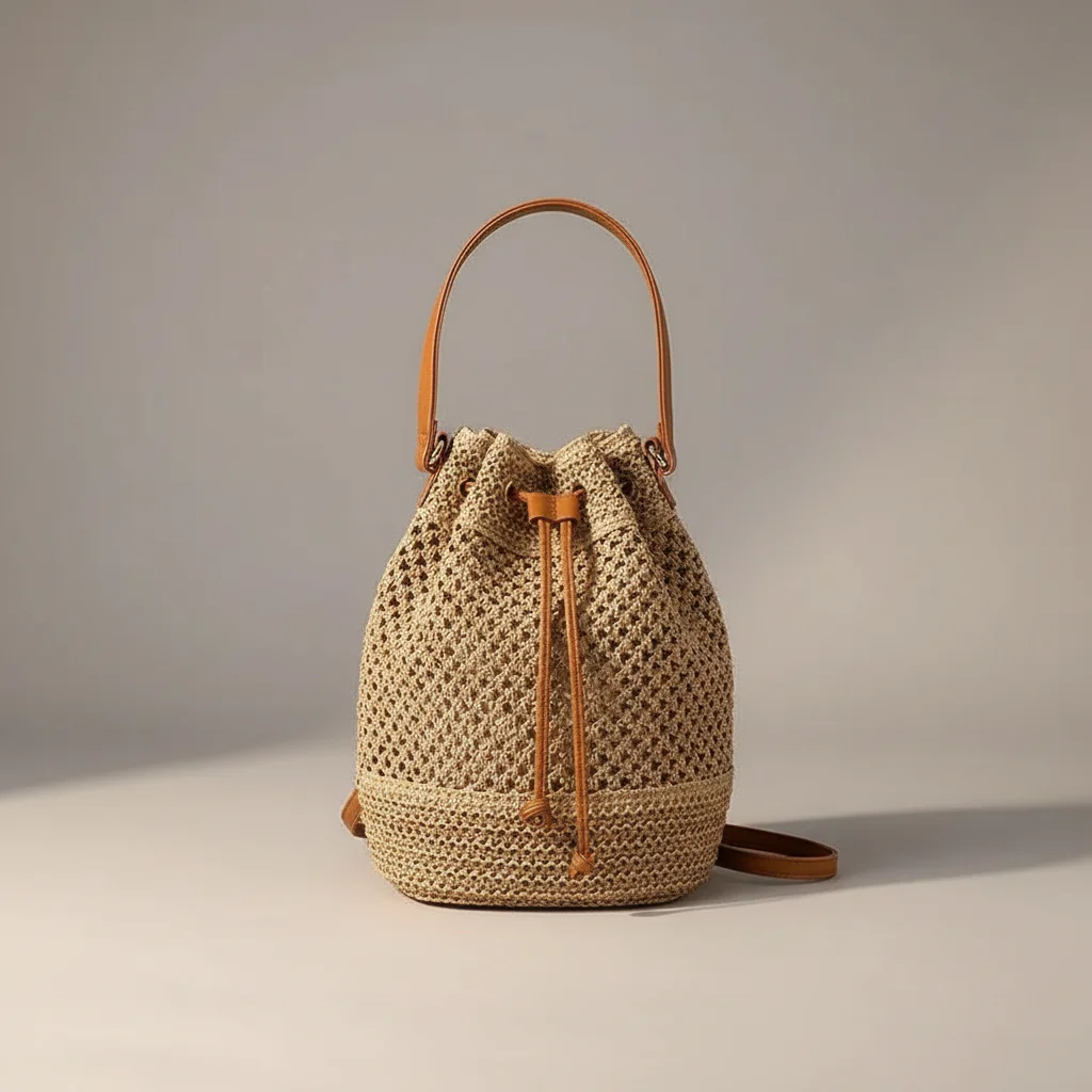 Sac tressé paille femme style bohème - Vue 26 - sac tressé