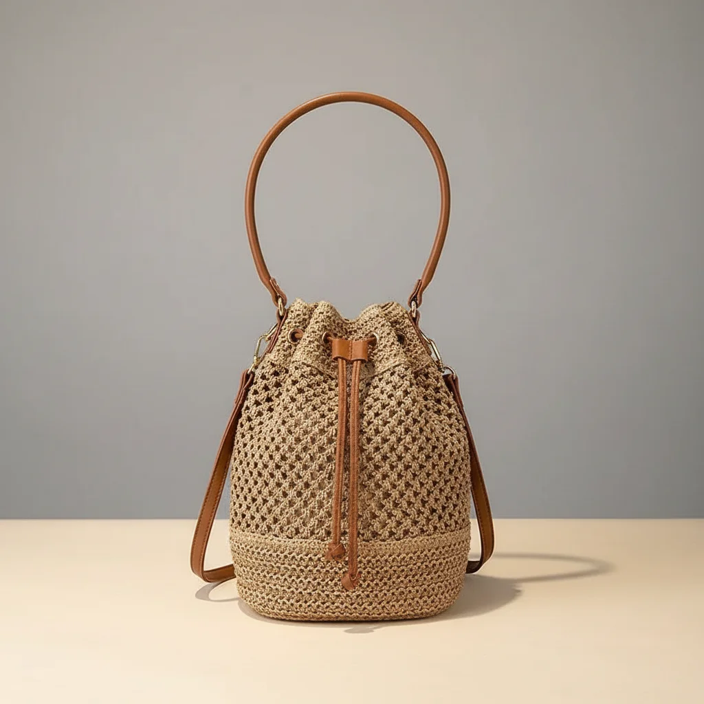 Sac tressé paille femme style bohème - Vue 28 - sac tressé