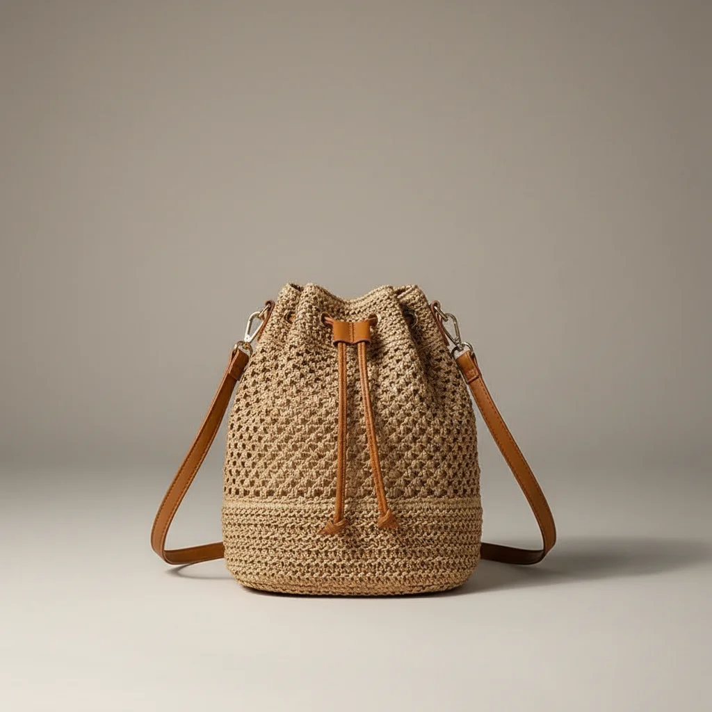 Sac tressé paille femme style bohème - Vue 34 - sac tressé