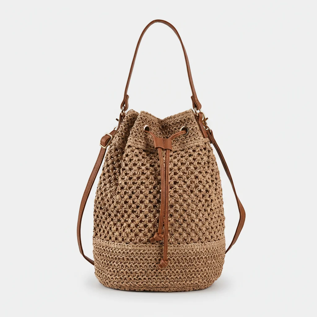 Sac tressé paille femme style bohème - Vue 36 - sac tressé