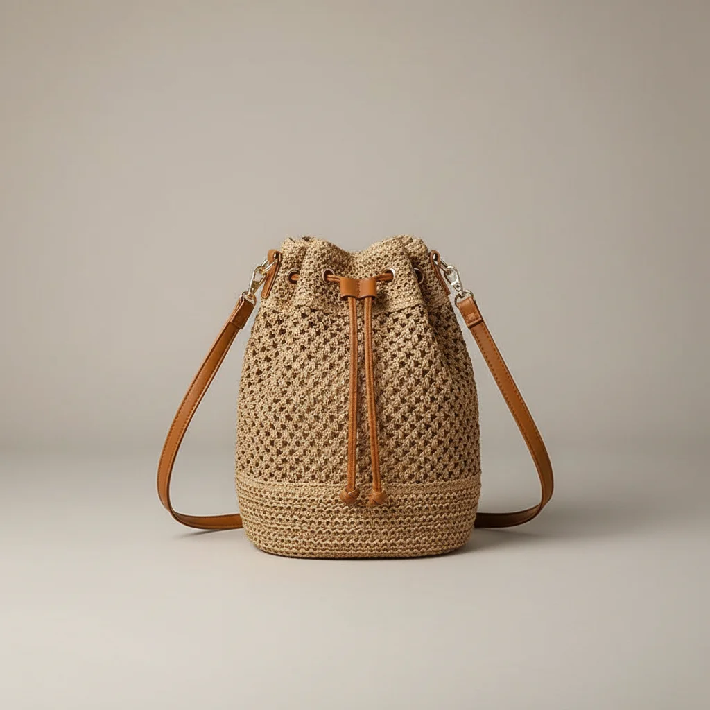 Sac tressé paille femme style bohème - Vue 40 - sac tressé