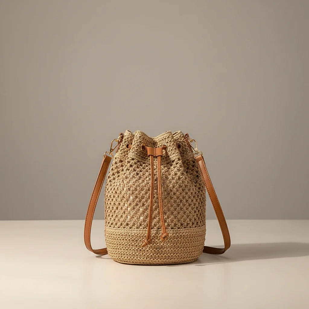 Sac tressé paille femme style bohème - Vue 7 - sac tressé