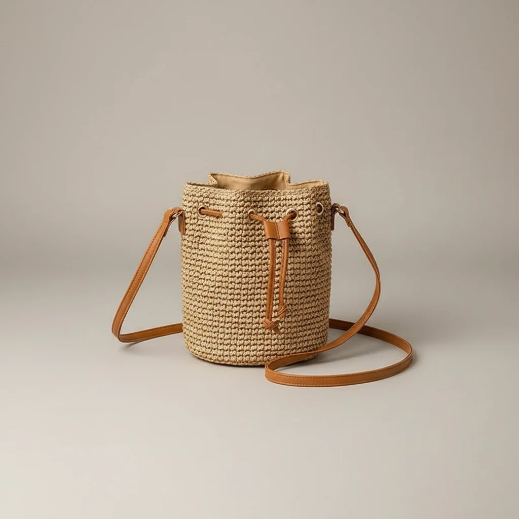 Sac tressé paille femme style bohème - Vue 8 - sac tressé