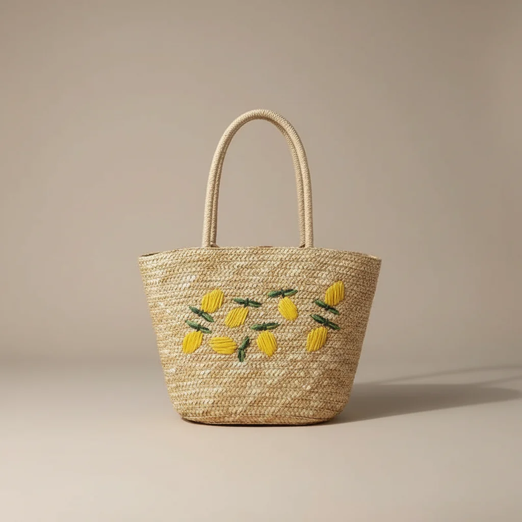 sac tressé paille femme style shopper - Vue 10 - sac tressé
