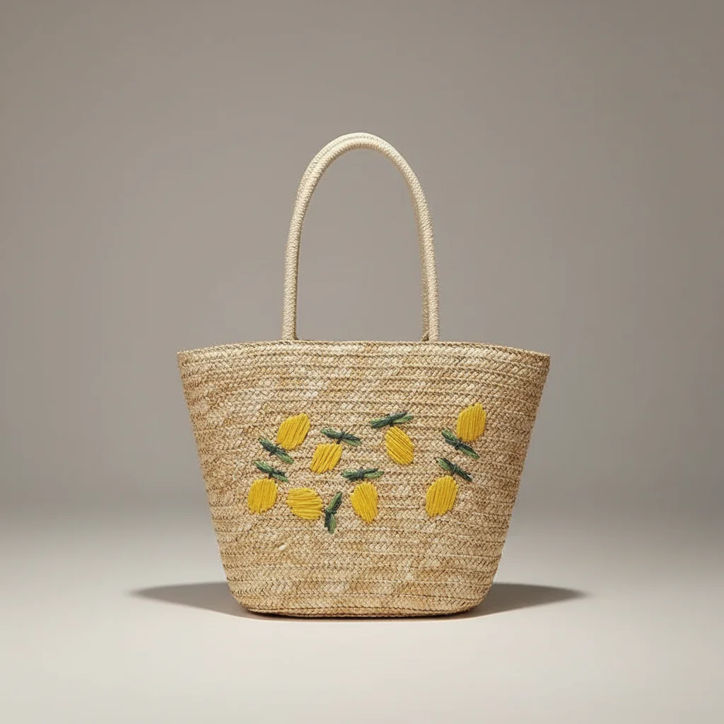 sac tressé paille femme style shopper - Vue 11 - sac tressé