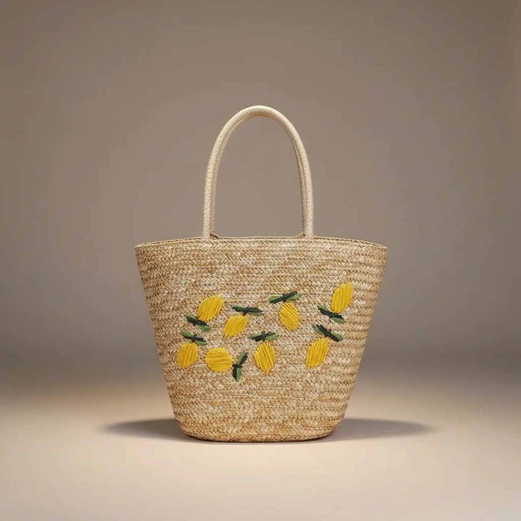 sac tressé paille femme style shopper - Vue 13 - sac tressé