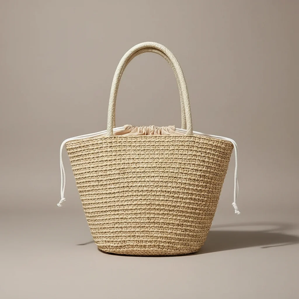 sac tressé paille femme style shopper - Vue 15 - sac tressé