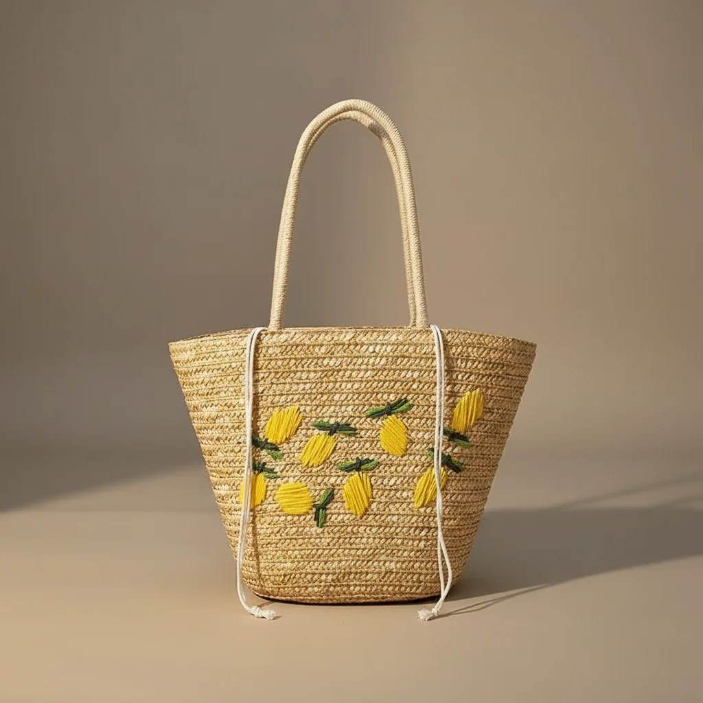 sac tressé paille femme style shopper - Vue 17 - sac tressé