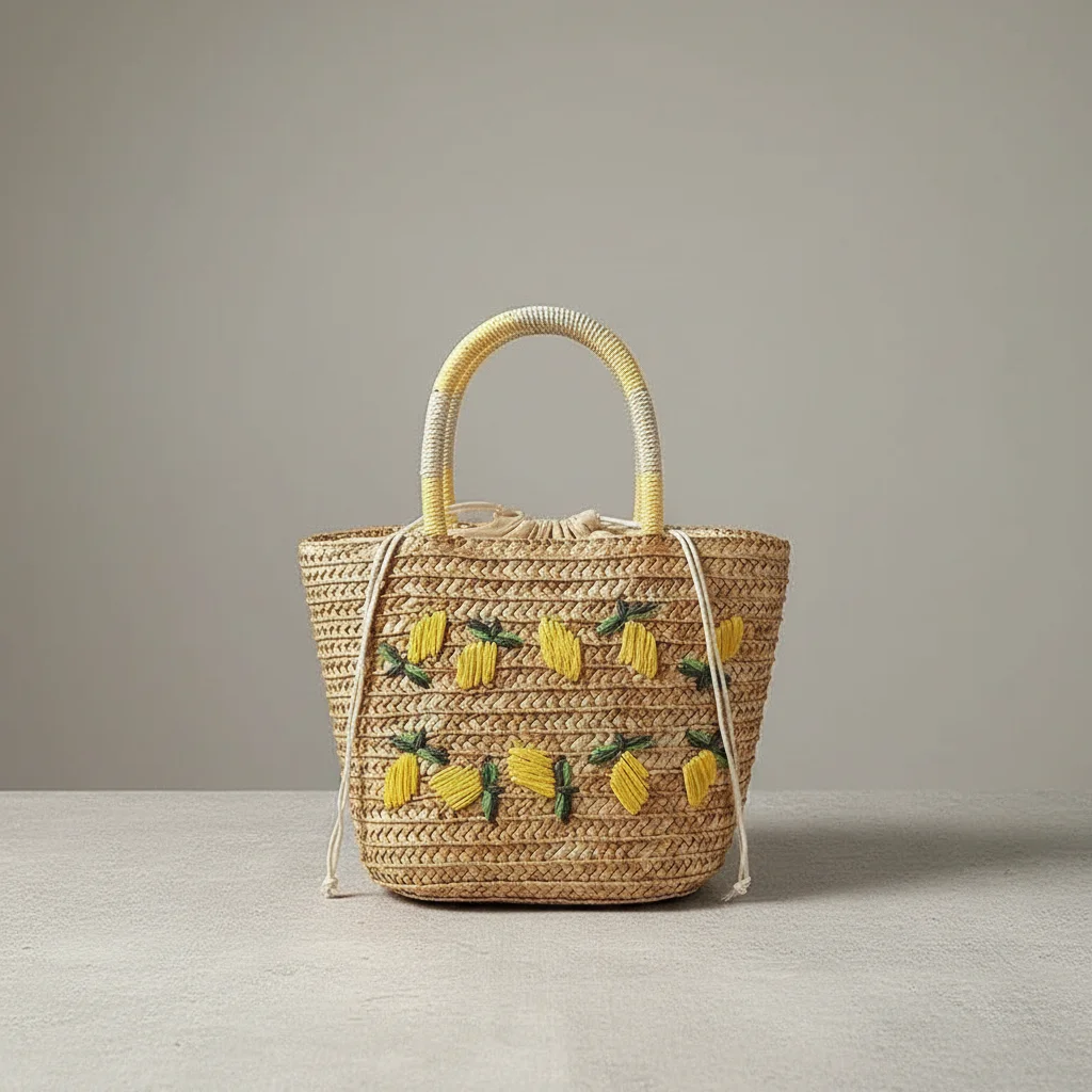 sac tressé paille femme style shopper - Vue 19 - sac tressé