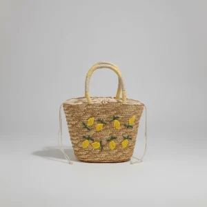 sac tressé paille femme style shopper - Vue 2 - sac tressé