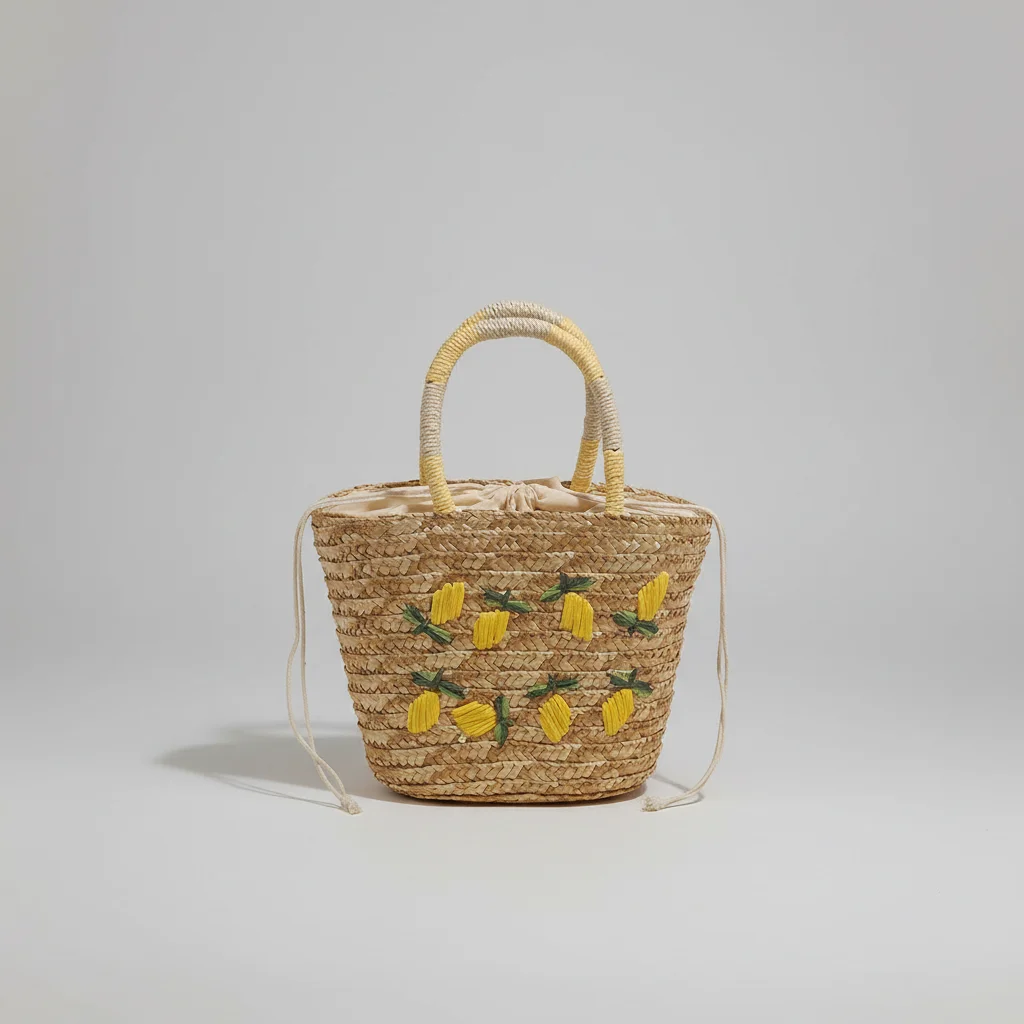 sac tressé paille femme style shopper - Vue 2 - sac tressé