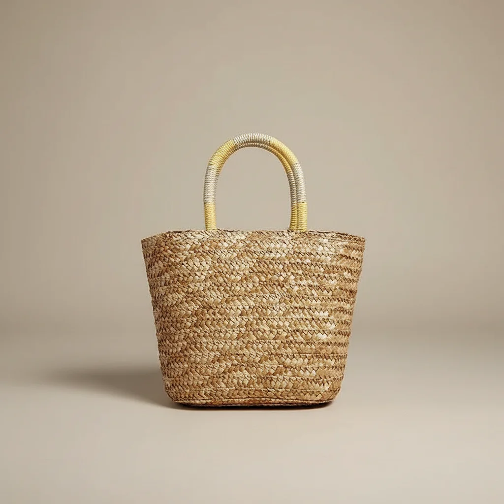 sac tressé paille femme style shopper - Vue 21 - sac tressé