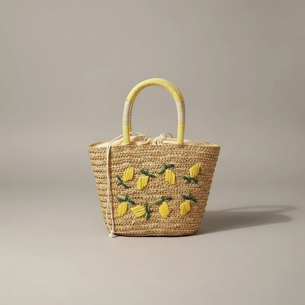 sac tressé paille femme style shopper - Vue 22 - sac tressé
