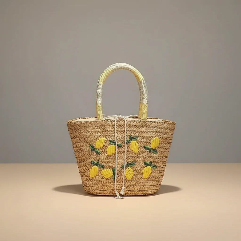 sac tressé paille femme style shopper - Vue 23 - sac tressé