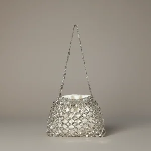 sac tressé perles femme soirée originale - Vue 1 - sac tressé