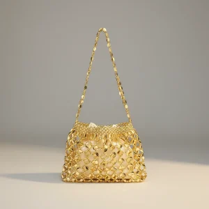 sac tressé perles femme soirée originale - Vue 2 - sac tressé
