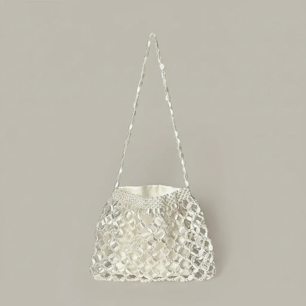 sac tressé perles femme soirée originale - Vue 8 - sac tressé