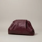 Sac tressé simili cuir bordeaux élégant - Vue 1 - sac tressé